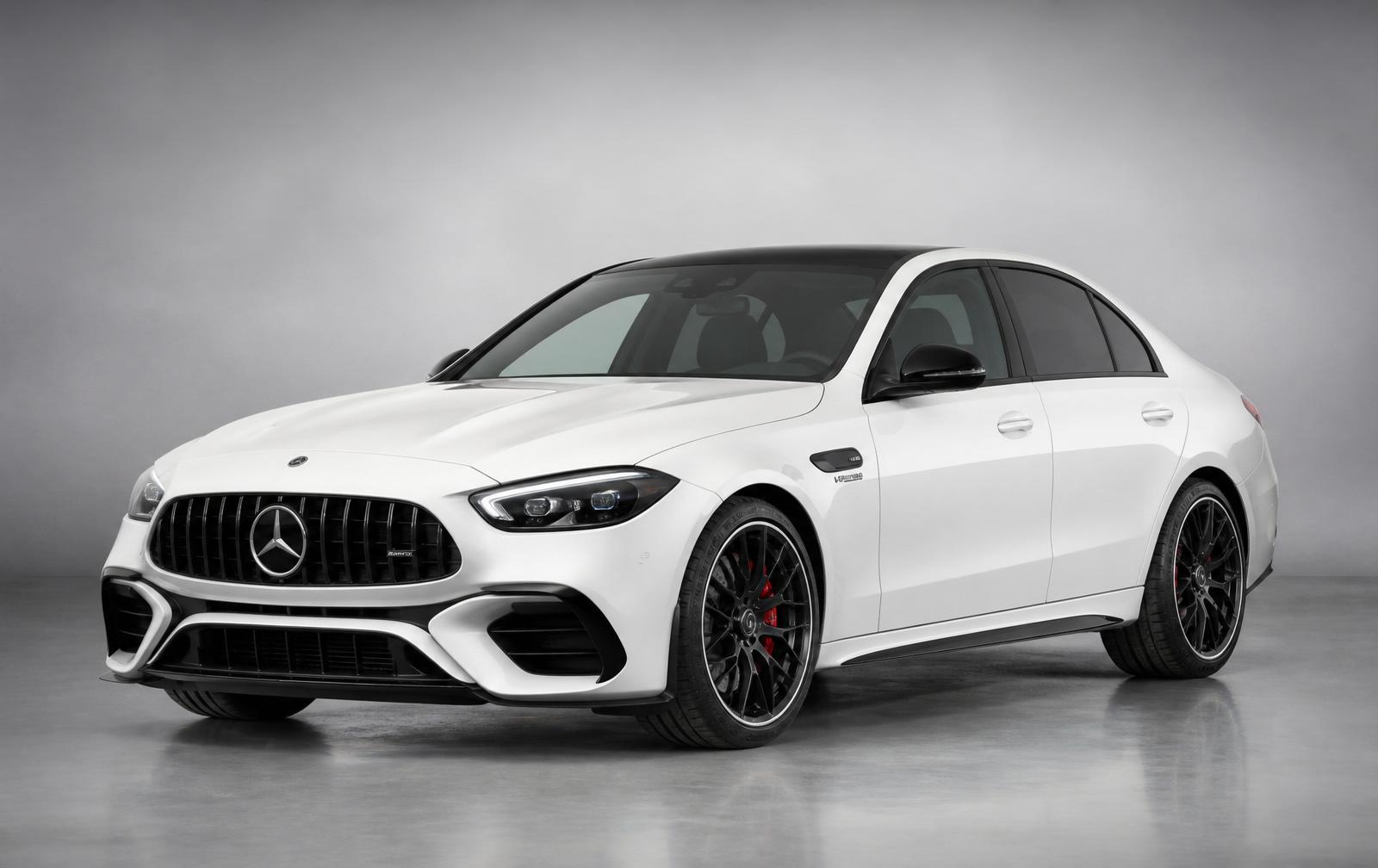 White Mercedes-AMG C63 S Sedan with 35% VLT window tint